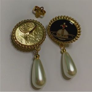 VIVIENNE WESTWOOD enamel and pearl earrings